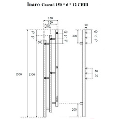 Полотенцесушитель электрический Маргроид Ferrum Inaro 3 Cascade СНШ 150x6 (графит, таймер справа)
