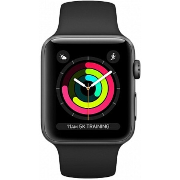 Смарт-часы APPLE Watch Series 3 Space Grey Aluminium Case with Black Sport Band 38mm (MTF02GK/A)