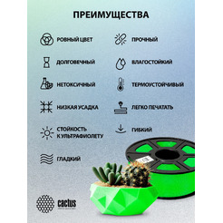 Пластик для 3D-печати Cactus CS-3D-PETG-1KG-GREEN