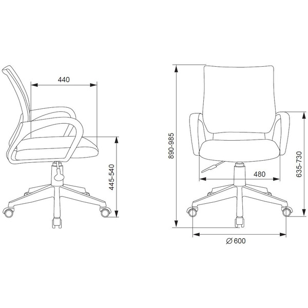 Кресло Бюрократ Burokids 1W (мультиколор розовая луна/пластик белый)