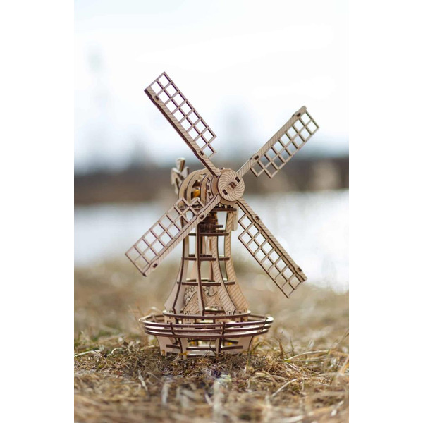Механическая модель в виде конструктора EWA Eco-Wood-Art Ветряная мельница