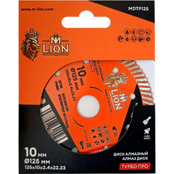 Диск алмазный по бетону M-Lion MDTP125 125*22.23мм