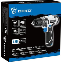 Дрель-шуруповерт Deko DKCD12V Snow White Set1 083-1106