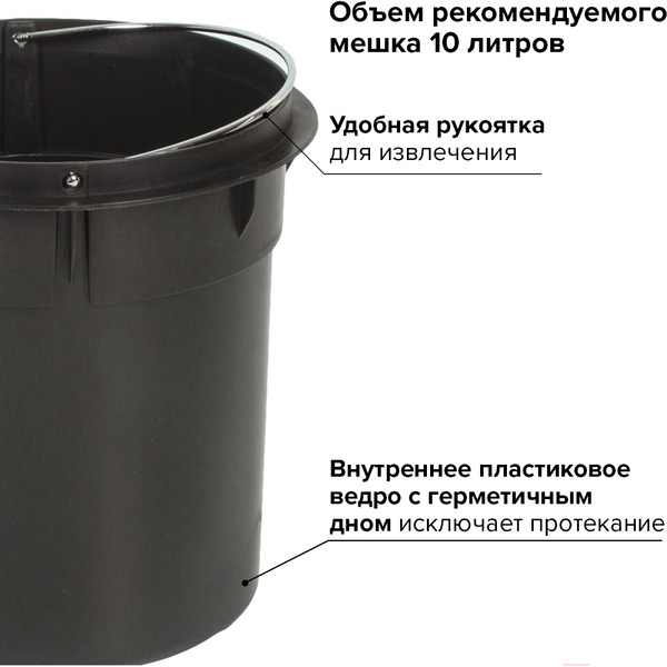 Ведро-контейнер для мусора LAIMA 604947