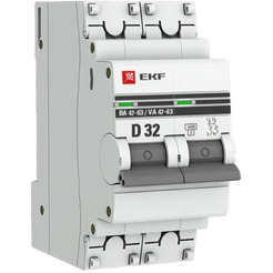 Выключатель автоматический EKF PROxima ВА 47-63 2P 32А (D) 4.5kA