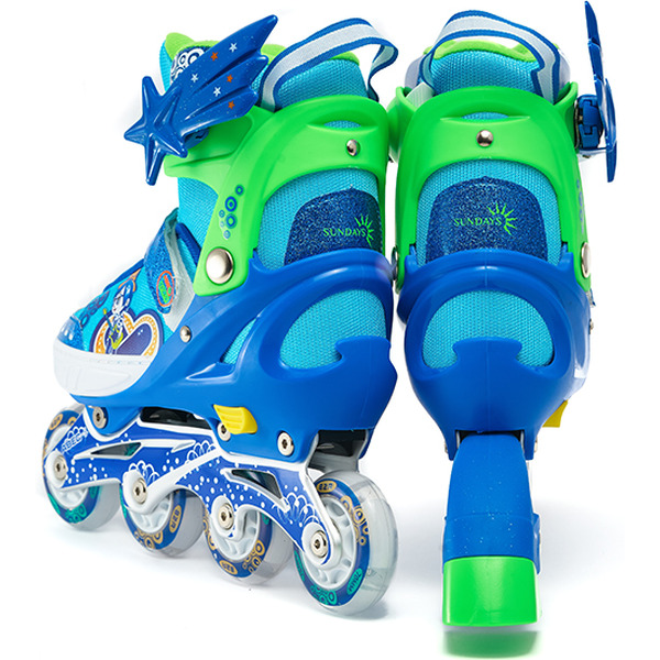 Роликовые коньки Sundays PW-153B-5D (р 33-36) голубой