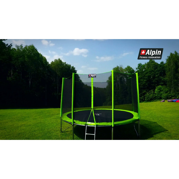 Батут Alpin 8 ft AT-252 outside зеленый (с защитной сеткой и лестницей)
