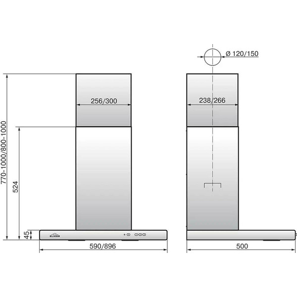 Вытяжка Elikor Квадра 60П-430-К3Д 942970 (антрацит)