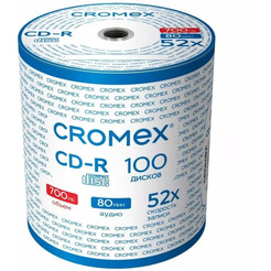 Диски CROMEX CD-R, 700 Mb, 52x, КОМПЛЕКТ 100 шт. (513779)