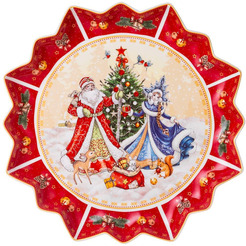 Блюдо Lefard Дед Мороз и Снегурочка / 85-1735 (красный)