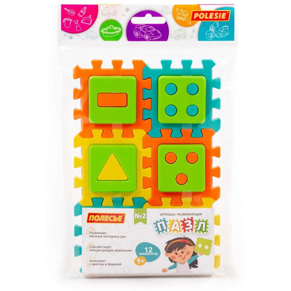 Игрушка развивающая Полесье Пазл №2 91390 (12 элементов, в пакете)