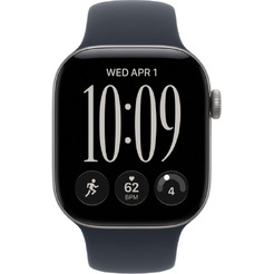 Умные часы Apple Watch Series 12 42 мм MJE74X/A (алюминиевый корпус, серебристый/темно‑синий, спортивный силиконовый ремешок S/M)