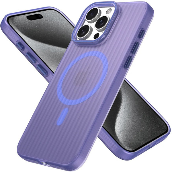 Задняя накладка CASE Translucent Strip Apple iPhone 15 Pro Max (синий)