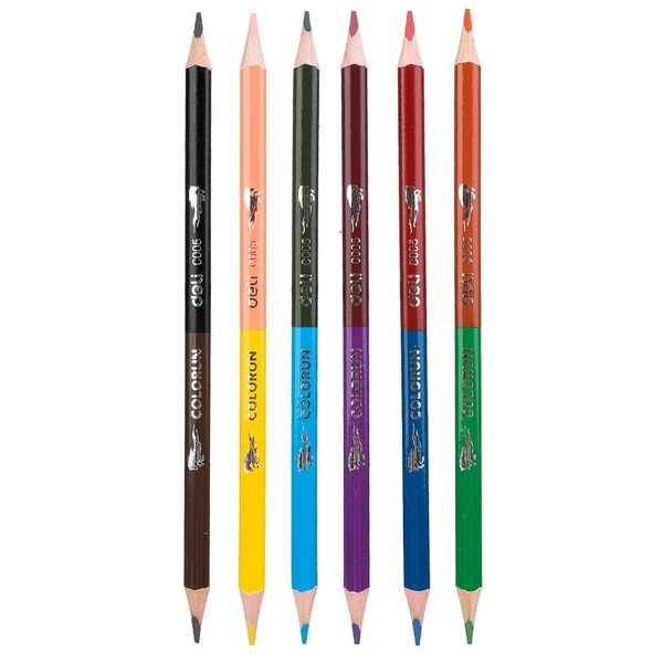 Карандаши цветные двухсторонние DELI "Color Run" C00500