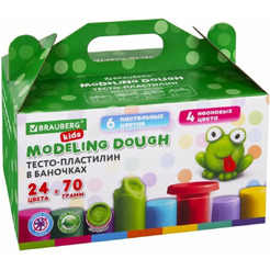 Тесто-пластилин BRAUBERG KIDS 106722 (24 цв.)
