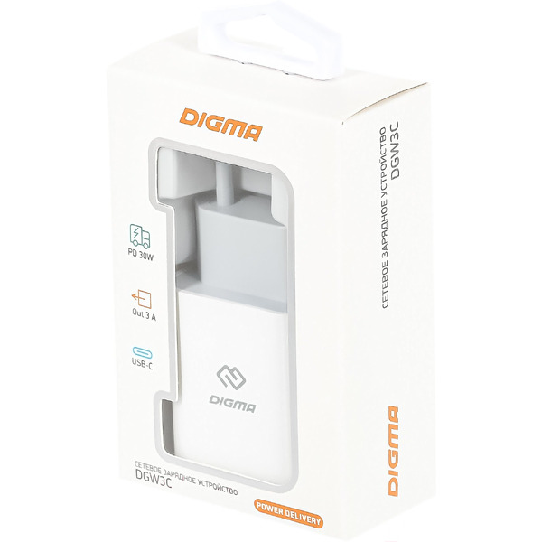 Сетевое зарядное устройство Digma DGW3C (DGW3C0F010WH)