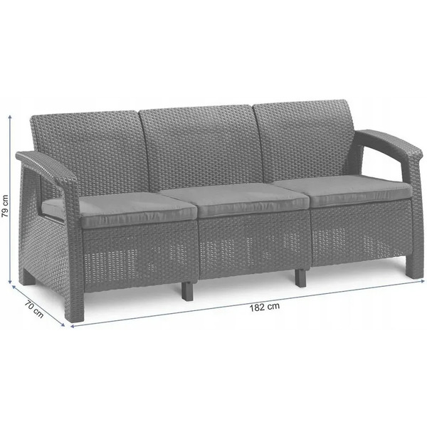Диван садовый Keter Corfu Love Seat Max. графит (258975)