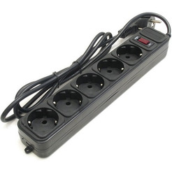 Сетевой фильтр DEFENDER ES, 1.8 м, 5розеток, черный