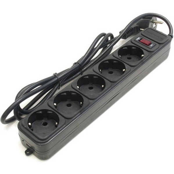 Сетевой фильтр DEFENDER ES, 1.8 м, 5розеток, черный