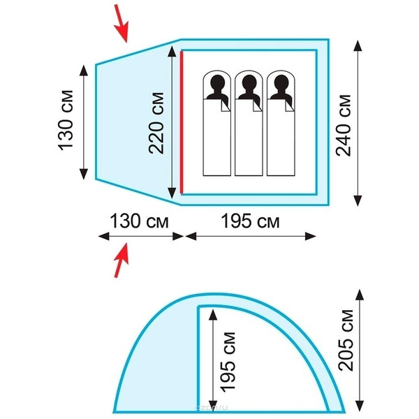 Палатка TRAMP Bell 3 v2 (TRT-80)