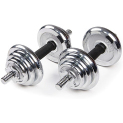 Набор хромированных гантелей AMETIST 20 кг (в чемодане)