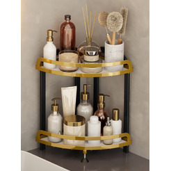 Органайзер для косметики угловой Happy Home HH-035B (черный/золото)