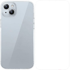 Накладка силиконовая Baseus P60112203201-01 Corning Series для iPhone 15 Plus прозрачная + защитное стекло в комплекте