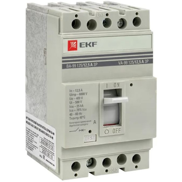Выключатель автоматический EKF PROxima ВА-99 125/ 12.5А 3P 25кА