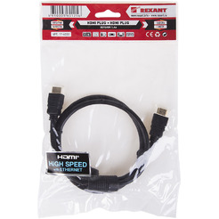 Кабель Rexant HDMI - HDMI 17-6202 (1 м, черный)