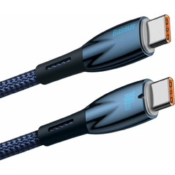 Кабель Baseus Glimmer Series Fast Charging Data Cable USB Type-C - Type-C 100W CADH000703 (1 м, синий)