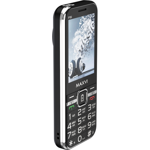 Мобильный телефон Maxvi P18i +ЗУ WC-114 (черный)