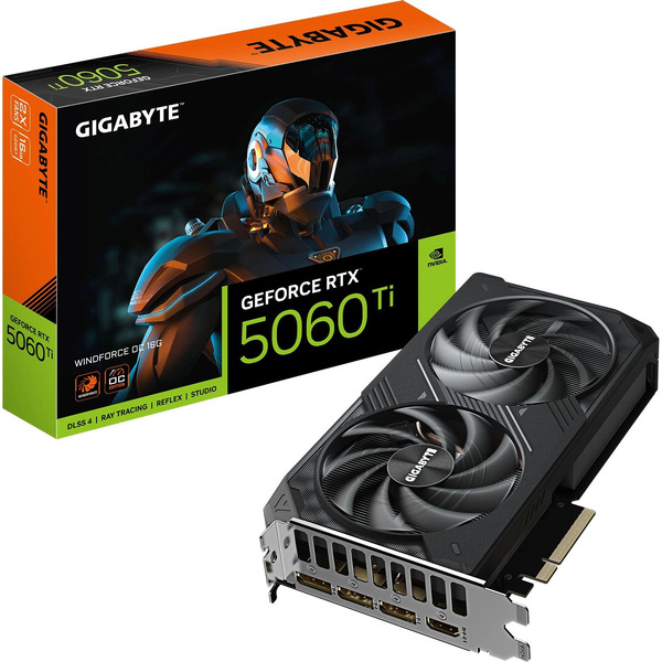 Видеокарта Gigabyte RTX 5060 Ti Windforce OC 16G GDDR7 (GV-N506TWF2OC-16GD)