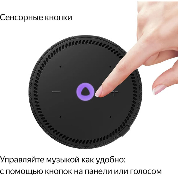 Новая Яндекс.Станция Мини с часами, модель: YNDX-00020K (черный)