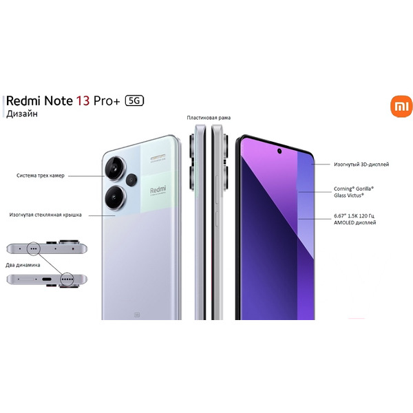 Смартфон Xiaomi Redmi Note 13 Pro+ 5G 8GB/256GB Midnight Black RU