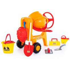 Игровой нвбор Полесье Бетономешалка Construct + набор каменщика №7 50649