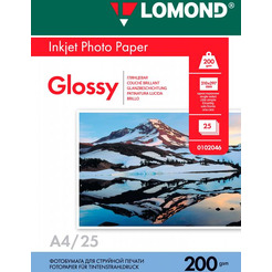 Фотобумага Lomond Глянцевая А4 200 г/кв.м. 25 листов (0102046)