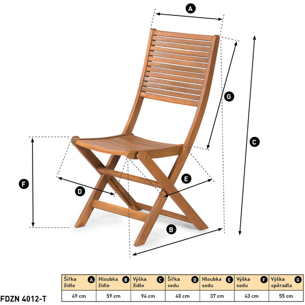 Комплект из 2 садовых стульев Fieldmann FDZN 4012-T