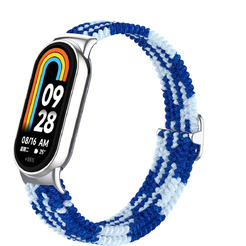 Ремешок Bingo Braided для Xiaomi Mi Band 8 Синий с белым