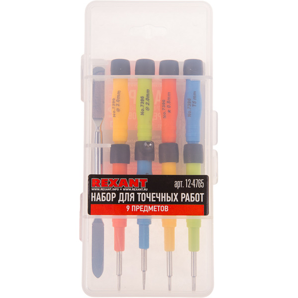 Набор отверток прецизионных Rexant 12-4765 (9 предметов)
