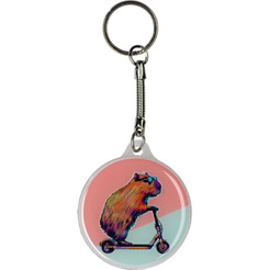 Брелок сувенирный "Дай пять Добру" Капибара на самокате