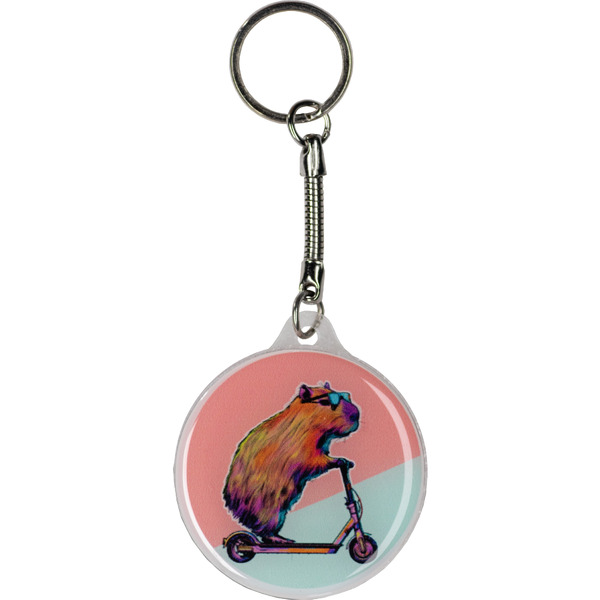 Брелок сувенирный "Дай пять Добру" Капибара на самокате