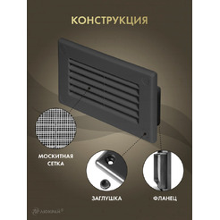 Решетка Awenta KP75-30GR 75x150 (графитовый)