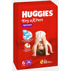 Детские трусики-подгузники Huggies Dry Expert Mega 6 (15-25кг), 36 шт