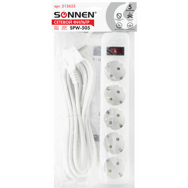 Сетевой фильтр SONNEN SPW-505 (513655)