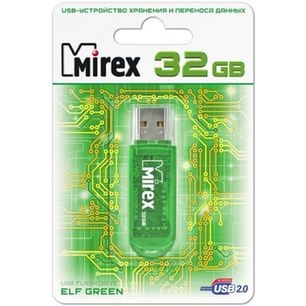 USB Flash MIREX ELF Green 32GB (13600-FMUGRE32)