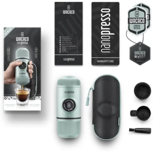 Ручная кофеварка WACACO Nanopresso Arctic Blue + Case