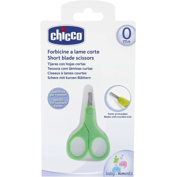 Ножницы детские CHICCO С короткими лезвиями 0 мес+ 340628075 (зеленый)