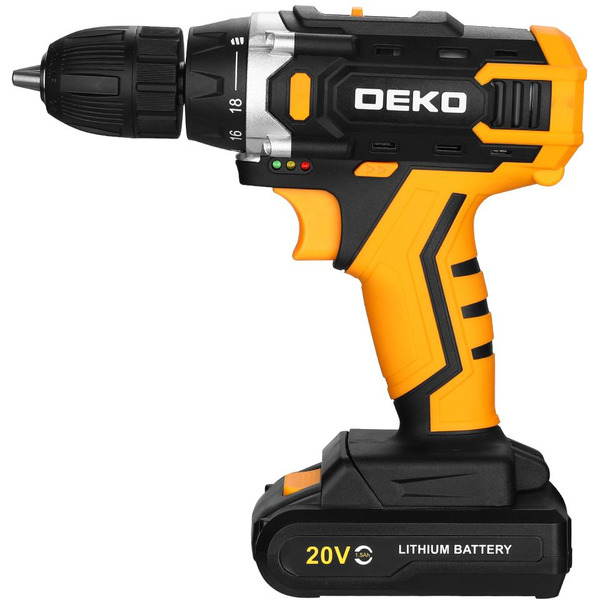 Дрель-шуруповерт Deko Banger 20V ONE + 083-1042 (с 1-им АКБ)
