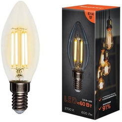 Лампа филаментная REXANT 604-083 Свеча CN35 7,5Вт 600Лм 2700K E14 прозрачная колба