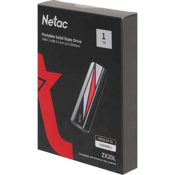 Внешний накопитель Netac ZX20L 1TB NT01ZX20L-001T-32BK